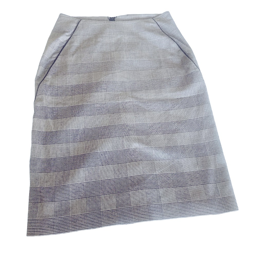 Plaid black and white Pencil skirt